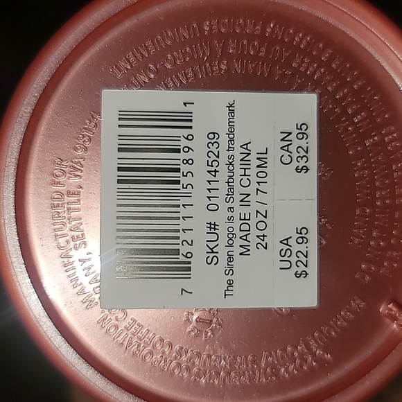 Starbucks Dusty Rose Shimmer Shell Mermaid Scales Cup Tumbler Venti - Picture 5 of 6